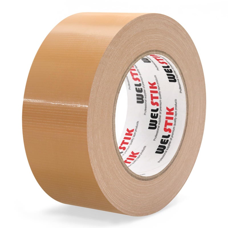 WELSTIK Professional Grade Tan Duct Tape, Waterproof Duct Cloth Fabric,Brown Duct Tape for Photographers,Repairs, DIY, Crafts, Indoor & Outdoor Use (2 Inch X 45 Yards) - Image 1